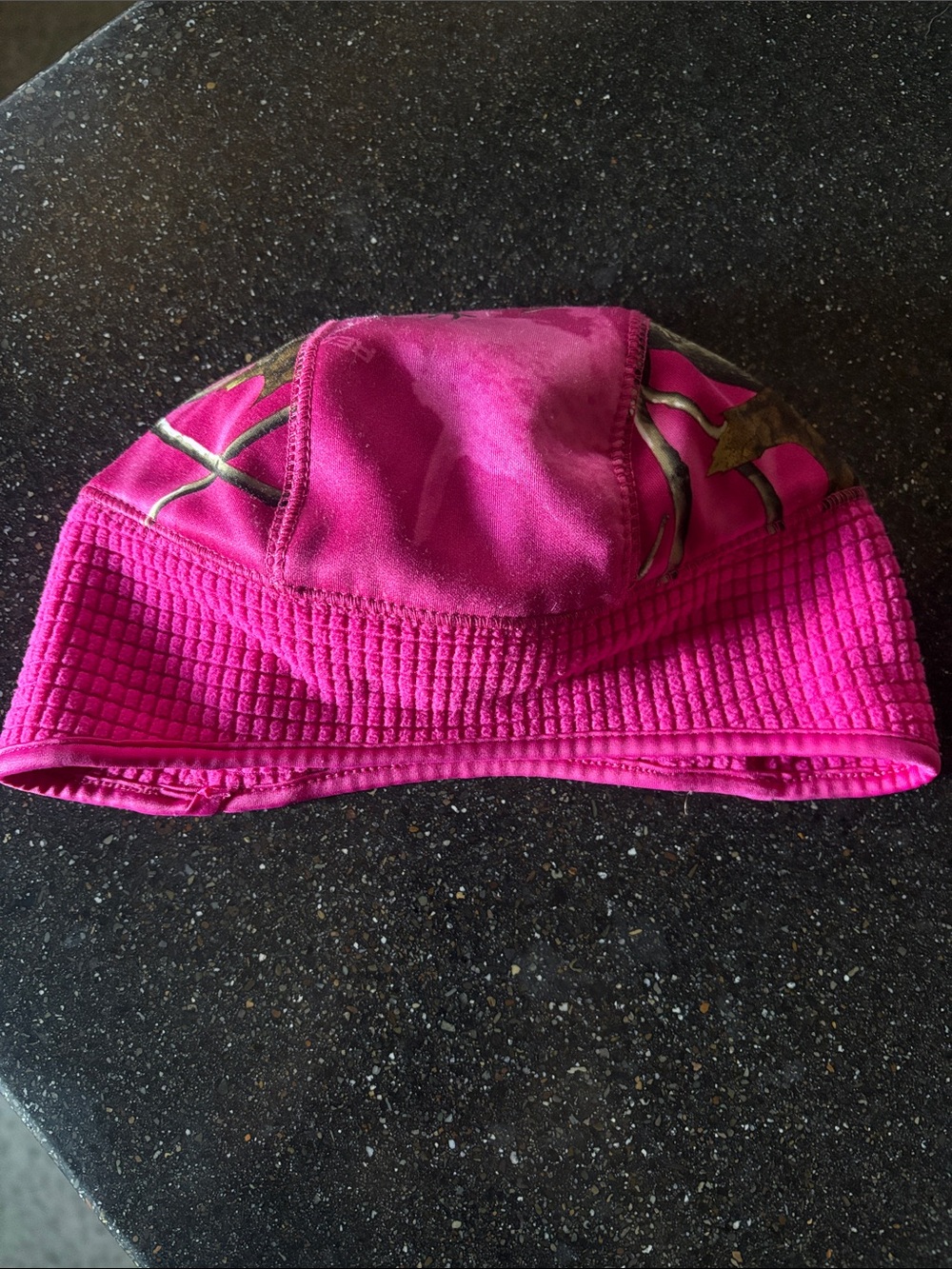 Women's Hot Pink Camo Stretch Beanie Hat